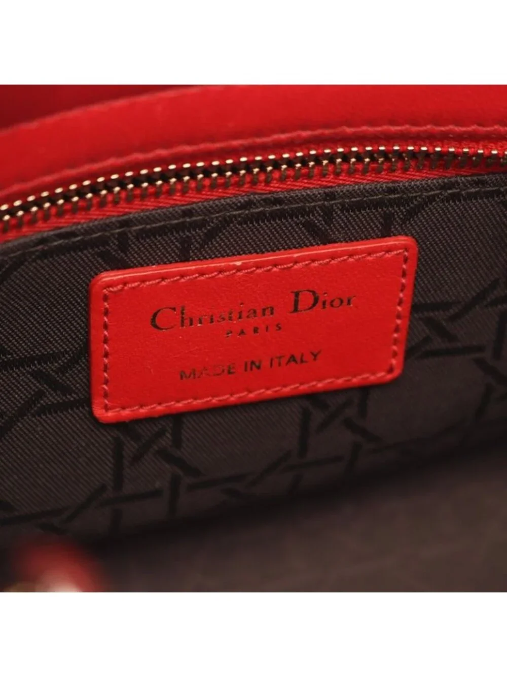 Dior Handbag Lady Dior MY Abcdior Small Cannage 2-Way Red Leather My Tote - Picture 4 of 8